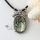 oval bowknot rainbow abalone seashell mother of pearl oyster sea shell rhinestone necklaces pendants