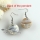 round pink oyster sea shell mother of pearl freshwater pearl earrings