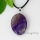 2013 new arrive oval semi precious stone agate stone pendants leather necklaces
