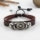 adjustable alloy genuine leather bracelets for man and women
