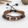adjustable alloy genuine leather bracelets unisex
