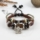 adjustable flower alloy genuine leather bracelets