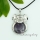 amethyst agate jade semi precious stone necklaces with pendants round pig