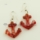 anchor glitter lampwork murano glass earrings jewelry
