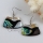 boat shape patchwork seawater rainbow abalone yellow black white oyster shell mother of pearl dangle earrings