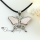 butterfly pink mother of pearl oyster shell shining rhinestone necklaces pendants