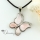 butterfly pink mother of pearl oyster shell shining rhinestone necklaces pendants