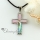 christian cross pink oyster rainbow abalone sea shell mother of pearl pendants for necklaces