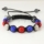 christmas color macrame disco ball pave beads bracelets
