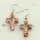 cross foil lampwork murano glass earrings jewelry