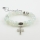 cross semi precious stone amethyst agate turquoise jade rose quartz charm stretch bracelets
