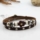 double layer with alloy genuine leather bracelets