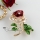enameled rose and leaf rhinestone scarf brooch pin