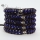 five layer lapis lazuli bead beaded leather wrap bracelets