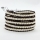 five layer pearl bead beaded leather wrap bracelets