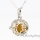 flower ball metal volcanic stone aroma stone essential oil necklace diffuser pendant locket necklace wholesale essential oil necklaces