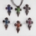 flower cross lampwork murano glass necklace pendant jewellery