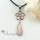 flower teardrop rainbow abalone pink white sea shell mother of pearl rhinestone pendants for necklaces
