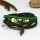 genuine leather multi layer leaf charm wrap bracelets