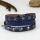genuine leather three layer triple layer star round snap wrap bracelets