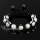 glitter ball pave beads imitated pearls macrame bracelets