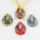 glitter millefiori teardrop murano glass necklace pendant jewellery