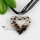 heart glitter lampwork murano italian venetian handmade glass necklaces pendants