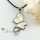heart penguin oyster shell rhinestone mother of pearl pendant necklace