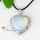 heart semi precious stone glass opal turquoise rose quartz jade necklaces pendants