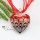 heart silver foil lampwork murano glass necklaces with pendants jewelry