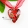 heart swirled glitter lampwork murano italian venetian handmade glass necklaces pendants