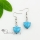 heart teardrop amethyst opal tigereye agate semi precious stone dangle earrings