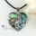 heart valentine's day love rainbow abalonesea shell mother of pearl rhinestone pendants for necklaces