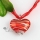 heart with lines lampwork murano italian venetian handmade glass necklaces pendants