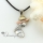 lady's head rainbow abalone pink yellow white oyster sea shell rhinestone necklaces pendants