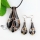 leaf glitter lampwork murano italian venetian handmade glass pendants and earrings jewelry sets