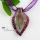 leaf silver foil swirled pattern lampwork murano italian venetian handmade glass necklaces pendants