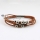 magnetic buckle glitter ball beaded bracelets snap wrap bracelets genuine leather