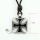 malta cross square genuine leather necklaces with pendants