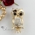 night owl rhinestone scarf brooch pin jewellery