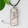 oblong semi precious stone rose quartz tiger's-eye and crystal rhinestone necklaces pendants