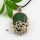 oval flower leaf rose quartz glass opal jade agate semi precious stone rhinestone necklaces pendants