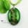 oval glitter lampwork murano foil glass necklaces pendants