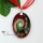 oval glitter swirled pattern lampwork murano italian venetian handmade glass necklaces pendants