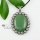 oval jade agate opal semi precious stone rhinestone necklaces pendants
