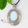 oval openwork semi precious stone rose quartz glass opal necklaces pendants