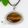 oval openwork semi precious stone tiger's-eye amethyst glass opal rose quartz necklaces pendants