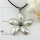 oval round flower white oyster shell freshwater pearl necklaces pendants