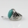 oval semi precious stone natural turquoise finger rings jewelry