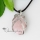 oval semi precious stone rose quartz turquoise tiger's-eye agate necklaces pendants